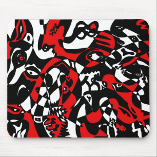 "Faces" Abstract Art Mouse Pad
