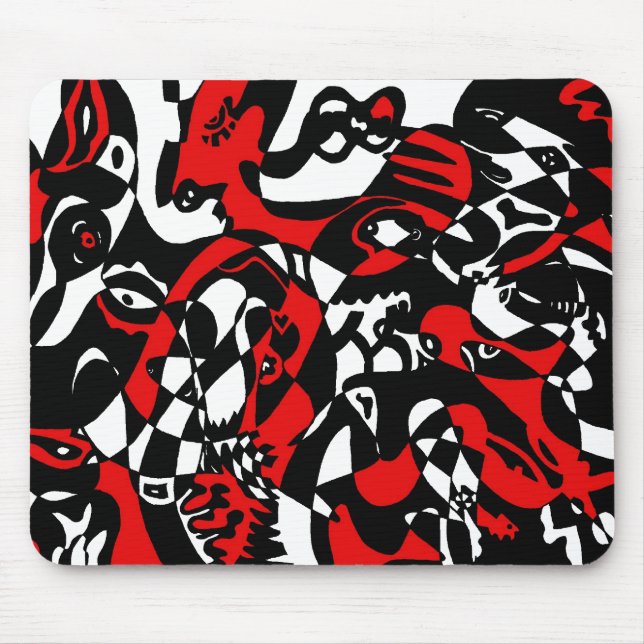 "Faces" Abstract Art Mouse Pad (Front)