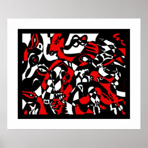 "Faces" Abstract Art Poster