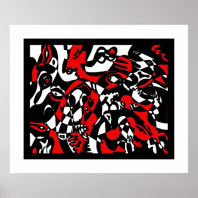 "Faces" Abstract Art Poster (Front)
