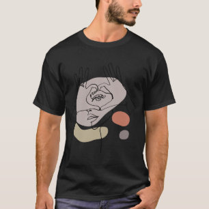 Faces Abstract Feminine Line Art Drawing Tee Aesth