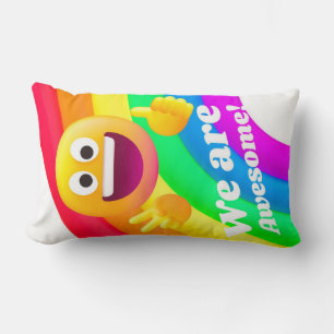faces icons quotes lumbar cushion