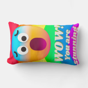 faces icons quotes lumbar cushion