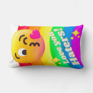 faces icons quotes lumbar cushion