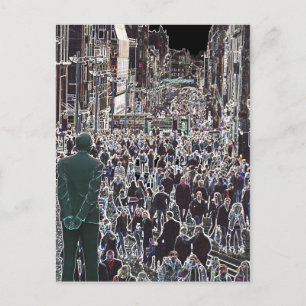 Faces in the Crowd Glasgow Scotland Postcard