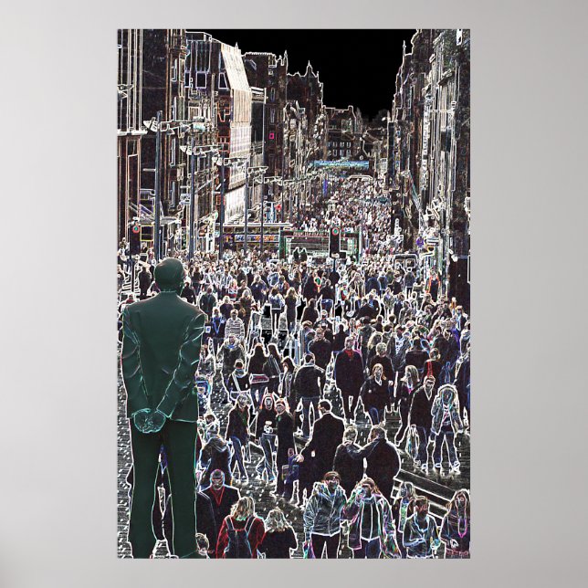 Faces in the Crowd Glasgow Scotland Poster (Front)