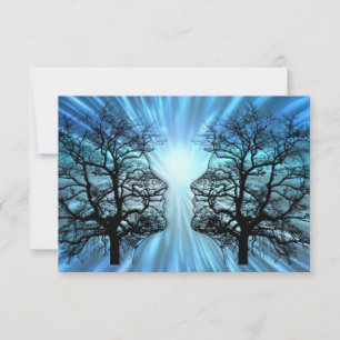 Faces in Trees Look Like Brain Nerves Thank You Card