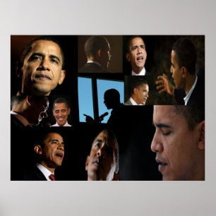 Faces of Barack Poster