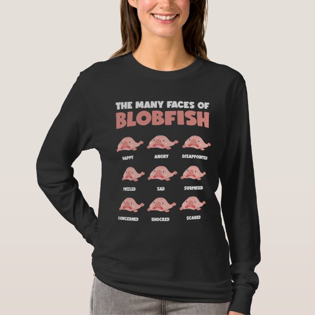 Faces Of Blobfish Fish Blobfish T-Shirt (Front)