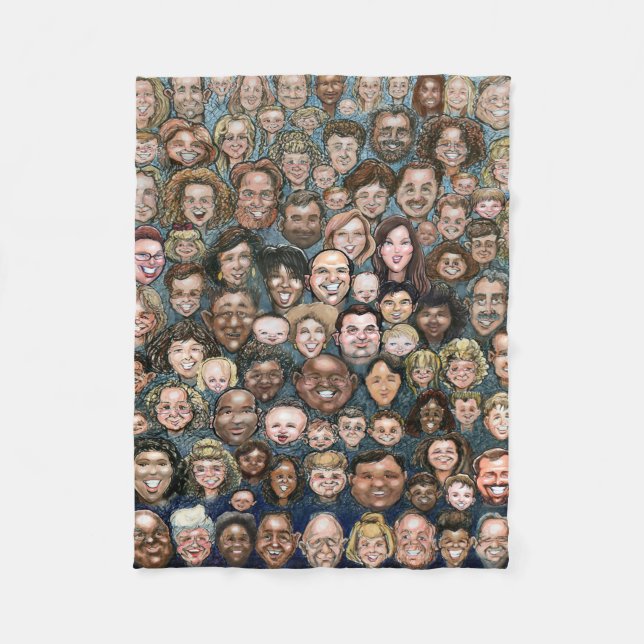 Faces of Humanity Fleece Blanket (Front)