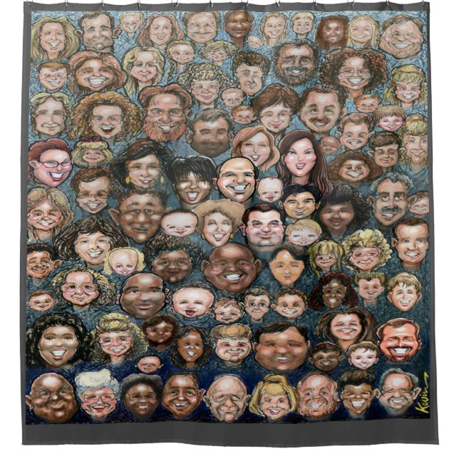 Faces of Humanity Shower Curtain (Front)