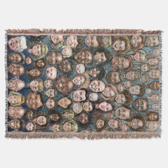 Faces of Humanity Throw Blanket (Front)