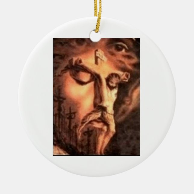 FACES of JESUS Ceramic Ornament (Front)