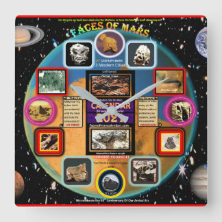 Faces of mars Acrylic Wall Clock