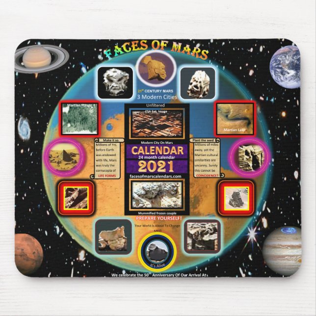 faces of mars mouse pad (Front)