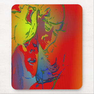 faces of people and animals cool abstract image mouse pad