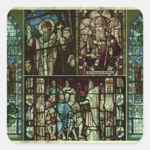 Faces of Saint Patrick Square Sticker