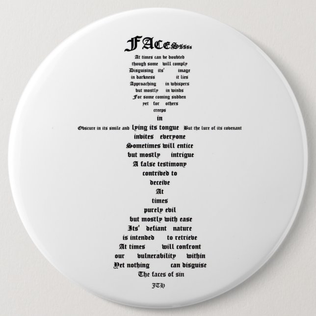Faces of Sin 6 Cm Round Badge (Front)