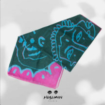 Faces of the Crowd Scarf – Neon Line Art