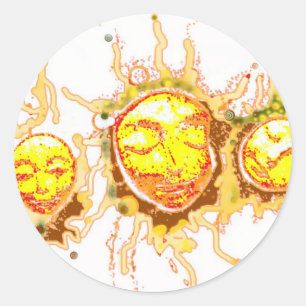 Faces of the Sun Classic Round Sticker