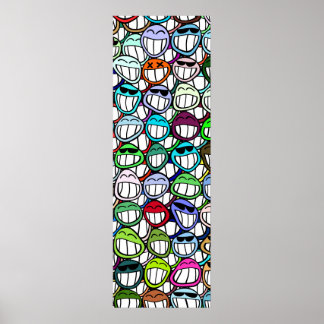 Faces Pattern Poster