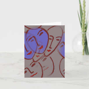 Faces with Blue Card