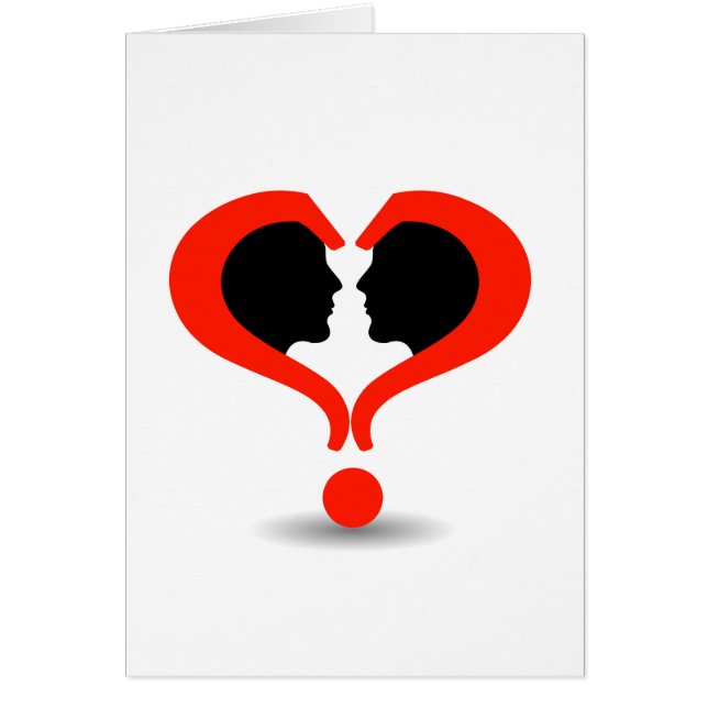 Faces with question marks shaped like heart (Front)
