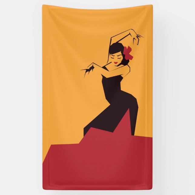 Faceted Сhiseled Flamenco Banner (Vertical)