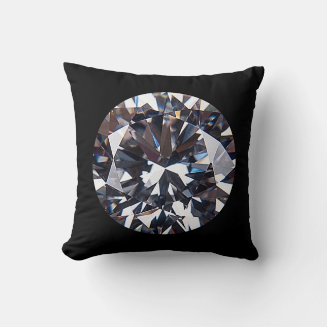 Faceted Elegant Diamond Gem Image Cushion (Front)