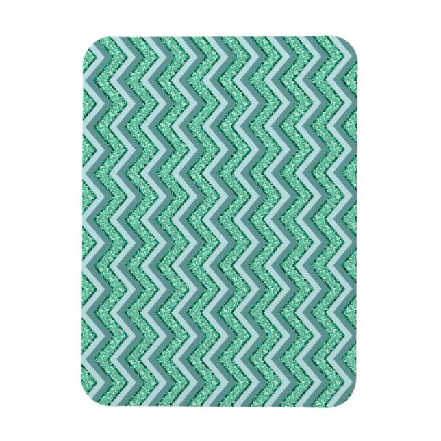 Faceted Emerald Chevron Pattern Magnet (Vertical)
