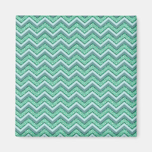 Faceted Emerald Chevron Pattern Magnet