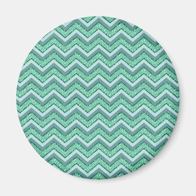 Faceted Emerald Chevron Pattern Magnet (Front)