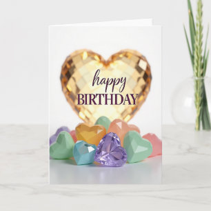 Faceted Hearts Birthday Card