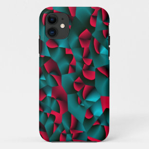 Faceted Red and Cyan iPhone 11 Case