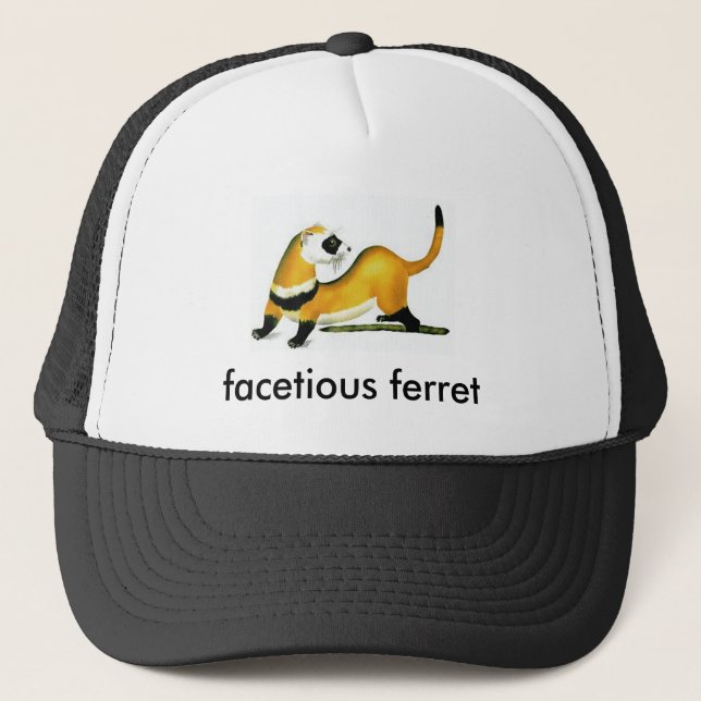 facetious ferret trucker hat (Front)