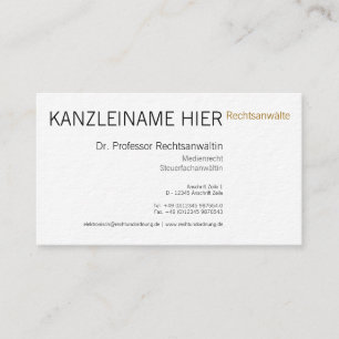 Fachanwalt Visitenkarte Business Card