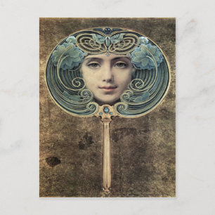 Fächer auf goldenem Grund by Louis Welden Hawkins Postcard