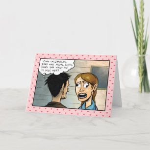 Facial Cues Kiss Me Valentine Holiday Card