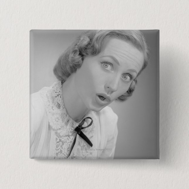Facial Expressions 15 Cm Square Badge (Front)