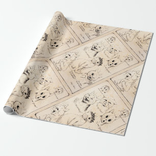 Facial Expressions of Various Cats, Louis Wain Wrapping Paper