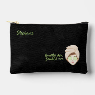 Facial Spa Day Black Accessory Pouch