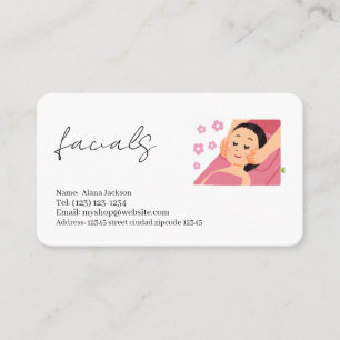 facials  services editable   business card