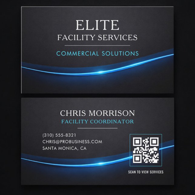 Facility Building Services QR Code Business Card (Creator Uploaded)