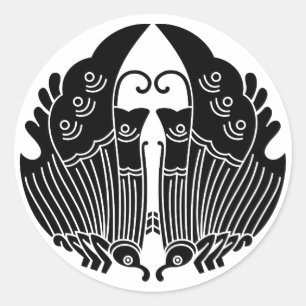 Facing ageha butterflies classic round sticker