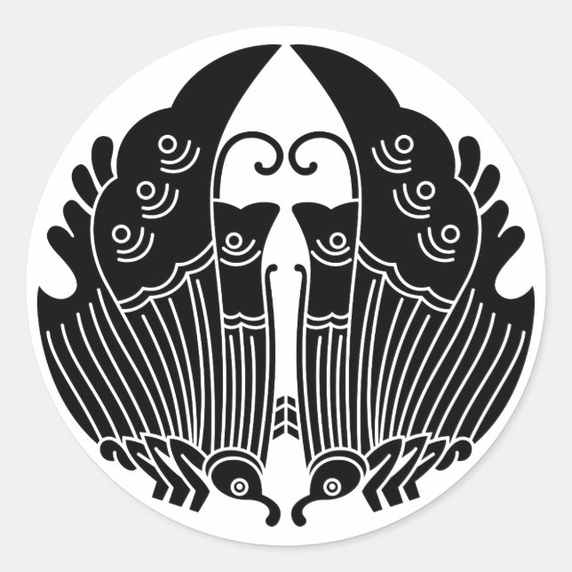 Facing ageha butterflies classic round sticker (Front)