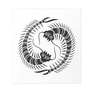 Facing Centipedes circle Notepad