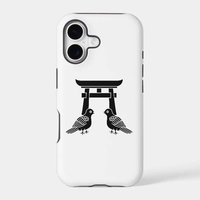 Facing doves and Torii (Back)