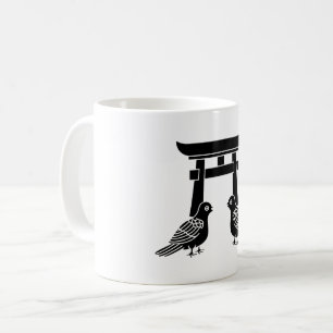 Facing doves and Torii Coffee Mug
