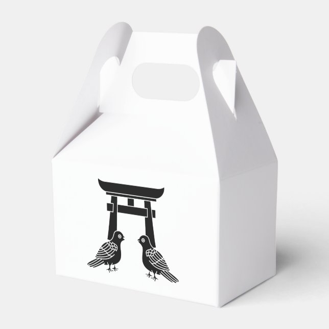 Facing doves and Torii Favour Box (Front Side)