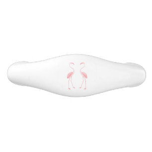 Facing Flamingos Ceramic Drawer Pull